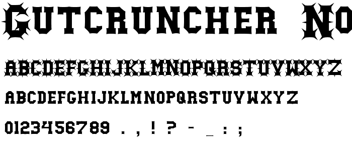 Gutcruncher Normal font